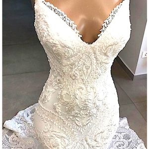 White lace wedding dress